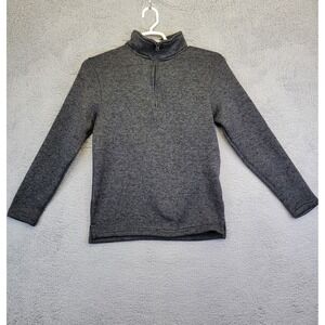 Beverly Hills Polo Club Sweater Men's Small Gray Knit Fleece Lined Quarter‎ Zip